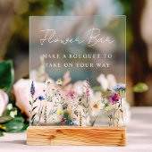 エレガントなワイルドフラワーブライダルシャワーバー アクリルサイン