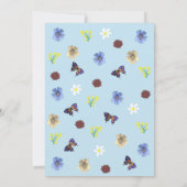 エレガントなワイルドフラワーボホーブルーウェディング 招待状 (裏面)