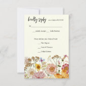 エレガントなワイルドフラワーボホ RSVP カード (正面)