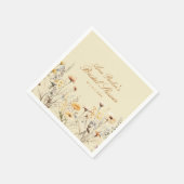 エレガントなワイルドフラワーラブイズインブルーム ブライダルシャワー スタンダードカクテルナプキン (角)