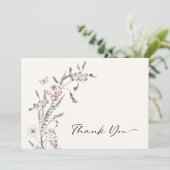 エレガントなワイルドフラワー感謝カード サンキューカード (スタンド正面)