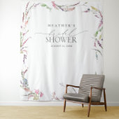 エレガントなワイルドフラワー水彩シャワー写真撮影ブース タペストリー (インサイチュ)