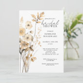 エレガントなワイルドフラワー水彩花のブライダルシャワー 招待状 (スタンド正面)
