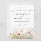 エレガントなワイルドフラワー結婚式招待状 招待状 (正面)