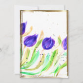 エレガントなワイルドフラワー ゴールドのウェディングシャワー招待状 招待状 (裏面)