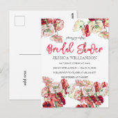エレガントなワイルドフラワー  ブライダルシャワーの招待状 ポストカード (正面/裏面)