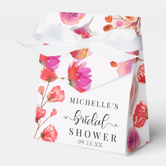 エレガントなワイルドフラワー | ボヘミアンスタイルのブライダルシャワー フェイバーボックス (正面サイド)