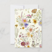 エレガントなワイルドフラワー ボーホー RSVP カード (裏面)