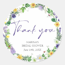 エレガントなワイルドフラワー ラウンドシール