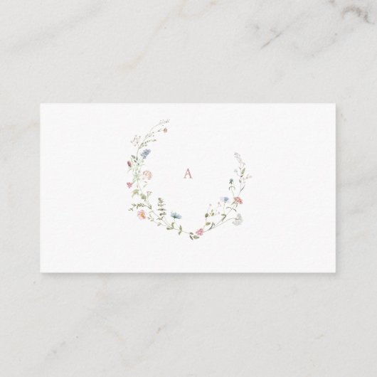 エレガントなワイルドフラワー ラスティック ボーホー ベイビー用の本 エンクロージャーカード (裏面)