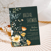 エレガントなワイルドフラワー　ラスティック　ムーディーなブライダルシャワー 招待状