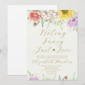 エレガントなワイルドフラワー 何も特別なものは必要なし ただ愛を 招待状 (正面/裏面)