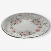 エレガントなワイルドフラワー 花柄のサマウェディング ペーパープレート (アングル)