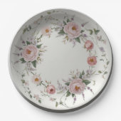 エレガントなワイルドフラワー 花柄のサマウェディング ペーパープレート (正面)