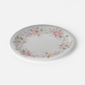 エレガントなワイルドフラワー 花柄のサマウェディング ペーパープレート (アングル)