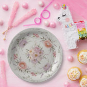 エレガントなワイルドフラワー 花柄の夏のウェディング ペーパープレート (パーティー)