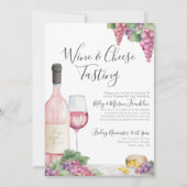 エレガントなワインテイスティングパーティー 招待状 (正面)