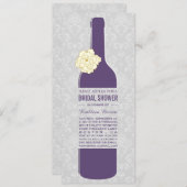 エレガントなワインブライダルシャワー招待状 招待状 (正面/裏面)