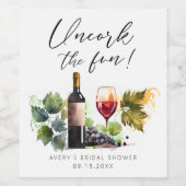 エレガントなワインラベル お楽しみを解き放て! ブライダルシャワー ワインラベル (シングルラベル)