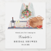 エレガントなワイン テイスティング | ピクニック ブライダル シャワー ワインラベル (シングルラベル)