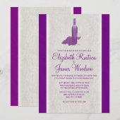 エレガントなワイン・ボトルの結婚式招待状 招待状 (正面/裏面)