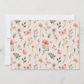 エレガントなワンデアフル ワイルドフラワー 1歳の誕生日 招待状 (裏面)