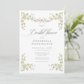 エレガントなヴィクトリアン パステル フラワー ボウ ブライダル シャワー 招待状 (スタンド正面)