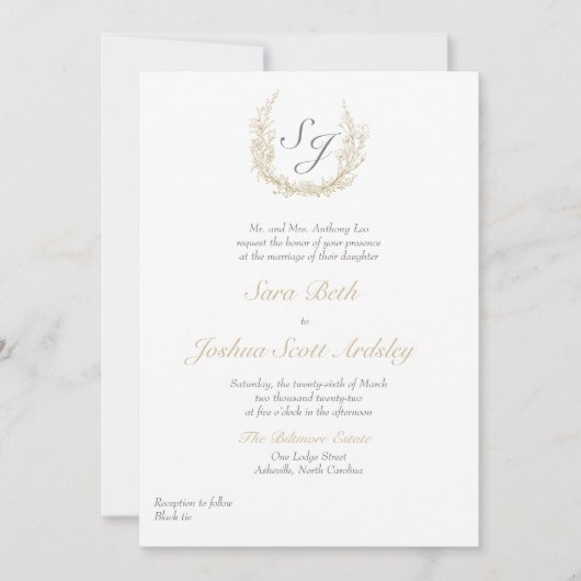 エレガントなヴィネクラストフォーマル招待状 招待状 (正面)