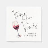 エレガントなヴィノ・ビフォア・バウズ・ヘン・パーティ スタンダードカクテルナプキン (正面)