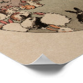 エレガントなヴィンテージうさぎアート チャーミングコテージコア ポスター (角)