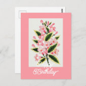 エレガントなヴィンテージのウィゲラの花 誕生日おめでとう ポストカード (正面/裏面)