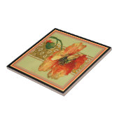 エレガントなヴィンテージのオレンジ赤Poppie タイル (側面)