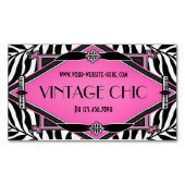 エレガントなヴィンテージのシマウマのアールデコのピンクのダイヤモンド マグネット名刺 (正面)