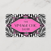 エレガントなヴィンテージのシマウマのアールデコのピンクのダイヤモンド 名刺 (正面)