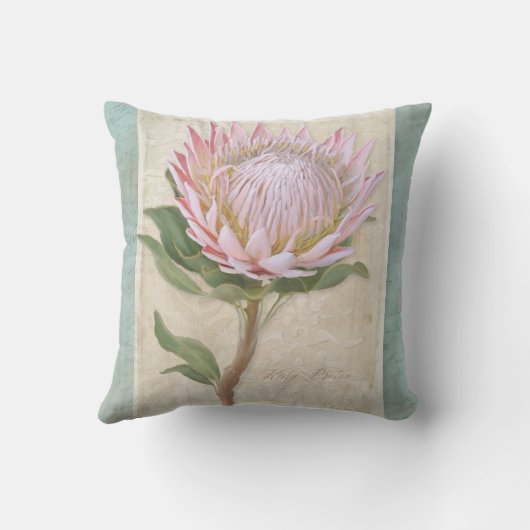エレガントなヴィンテージのスタイルのモダンな花のシックなプロテア クッション (裏面)