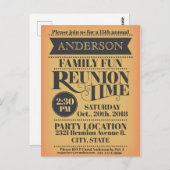 エレガントなヴィンテージのスタイルの家族会のデザイン ポストカード (正面/裏面)