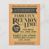 エレガントなヴィンテージのスタイルの家族会のデザイン ポストカード (正面)