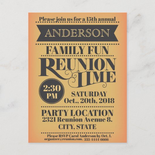 エレガントなヴィンテージのスタイルの家族会のデザイン ポストカード (正面)