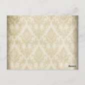 エレガントなヴィンテージのダマスクペコックの結婚式のお礼 ポストカード (裏面)