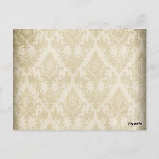 エレガントなヴィンテージのダマスクペコックの結婚式のお礼 ポストカード (裏面)