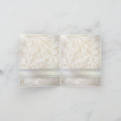 エレガントなヴィンテージのダマスク織の孔雀の結婚式は感謝していしています サンキューカード (内部)