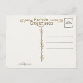 エレガントなヴィンテージのチューリップとイースターのご挨 ポストカード (裏面)