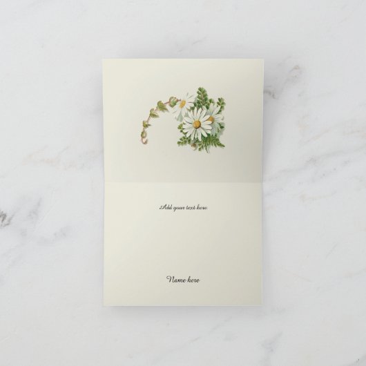 エレガントなヴィンテージのデイジー お礼のカード サンキューカード (内部)