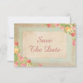 エレガントなヴィンテージのバラの第90誕生日の保存日付 セーブザデート (正面)