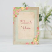 エレガントなヴィンテージのバラは感謝していしています サンキューカード (スタンド正面)