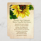 エレガントなヴィンテージのヒマワリの結婚式招待状 招待状 (正面/裏面)