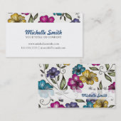 エレガントなヴィンテージのビクトリア時代の人の花 名刺 (正面/裏面)