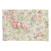 エレガントなヴィンテージのピンクのパステル調の花パターン 枕カバー (正面)