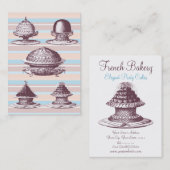 エレガントなヴィンテージのフランスのなペストリーのベーカリー 名刺 (正面/裏面)