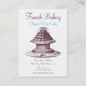 エレガントなヴィンテージのフランスのなペストリーのベーカリー 名刺 (裏面)